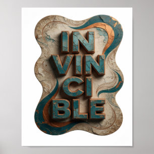 Tolles Blau UNBESIEGBAR Druck Poster