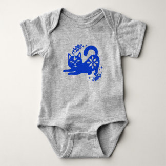 Tolles Blaues Katz-Babyschlafanzug – CozyBun Baby Strampler