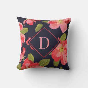 Tolles Blumenmuster-Monogramm Kissen