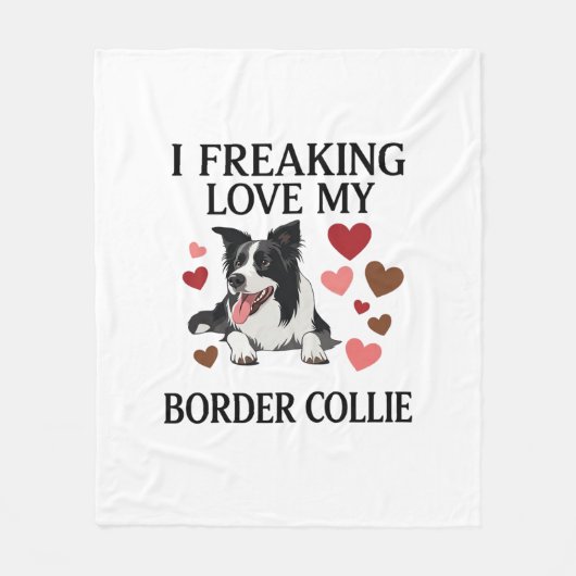 Tolles Border Collie Hund Herz_1 Fleecedecke (Vorderseite)