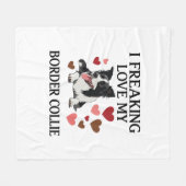 Tolles Border Collie Hund Herz_1 Fleecedecke (Vorderseite (Horizontal))