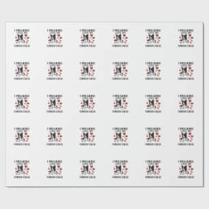 Tolles Border Collie Hund Herz_1 Geschenkpapier