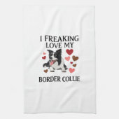Tolles Border Collie Hund Herz_1 Geschirrtuch (Vertikal)
