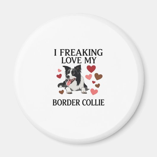 Tolles Border Collie Hund Herz_1 Magnet (Vorne)