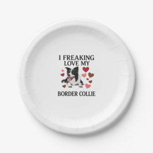 Tolles Border Collie Hund Herz_1 Pappteller
