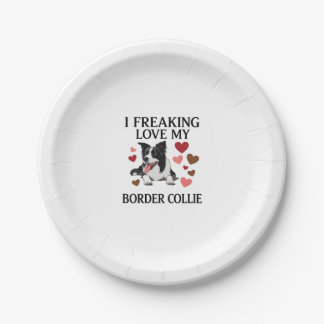 Tolles Border Collie Hund Herz_1 Pappteller