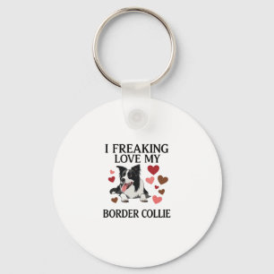 Tolles Border Collie Hund Herz_1 Schlüsselanhänger