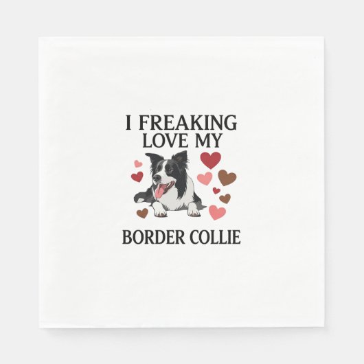 Tolles Border Collie Hund Herz_1 Serviette (Vorderseite)