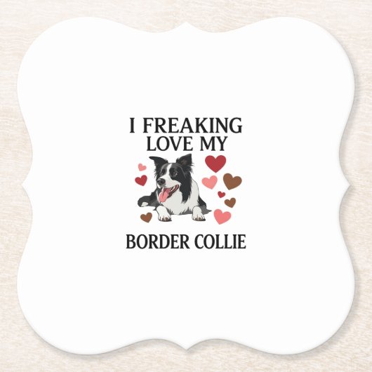 Tolles Border Collie Hund Herz_1 Untersetzer (Vorderseite)