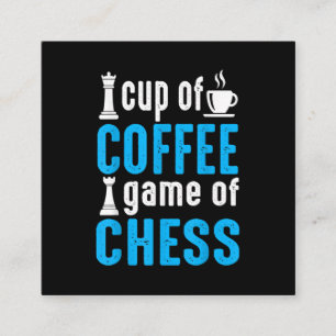 Tolles Brettspiel - Ein Becher Kaffee Schach Quadratische Visitenkarte