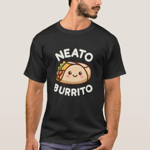 Tolles Burrito Süßes Cartoon Essen Lustiges Design T-Shirt