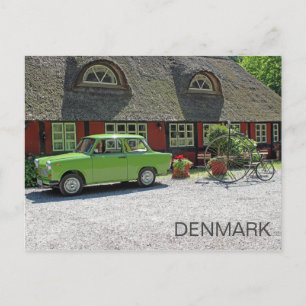 Tolles Dänemark mit Trabant-Auto Postkarte! Postkarte