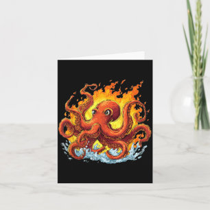 Tolles Flammen-Oktopus-Kostüm für Erwachsene und K Karte