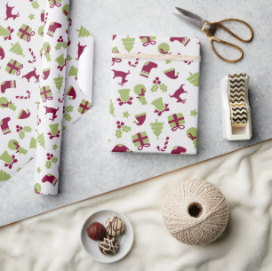 Tolles grünes festliches Weihnachtspapier Geschenkpapier