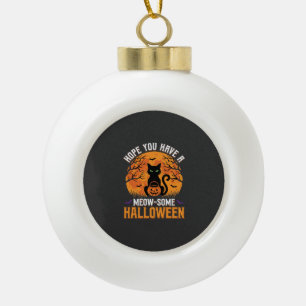Tolles Halloween-Schwarze Katze Keramik Kugel-Ornament