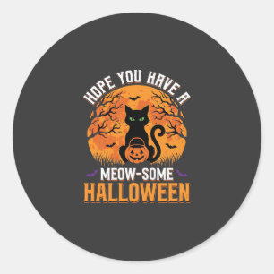 Tolles Halloween-Schwarze Katze Runder Aufkleber