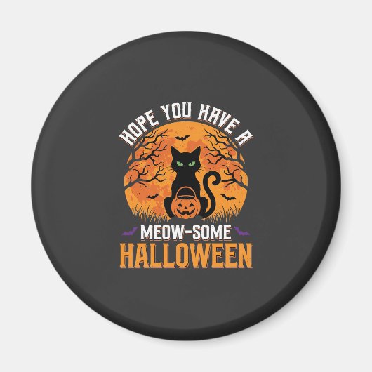Tolles Halloween-Schwarzes-Katze Magnet (Vorne)