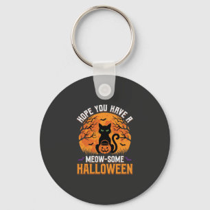 Tolles Halloween-Schwarzes-Katze Schlüsselanhänger