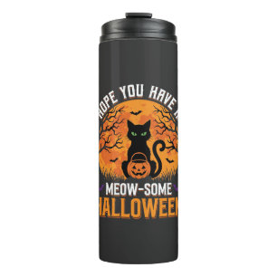 Tolles Halloween-Schwarzes-Katze Thermosbecher