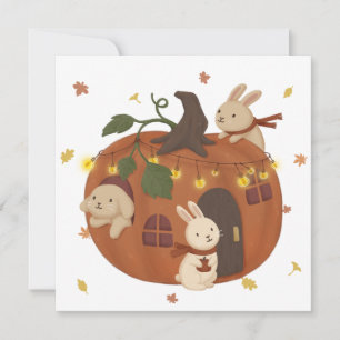 Tolles Herbst: Hase und Kürbis Karte