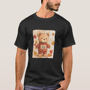 Tolles Herbst-Teddybär mit farbenfrohen Herbstblät T-Shirt