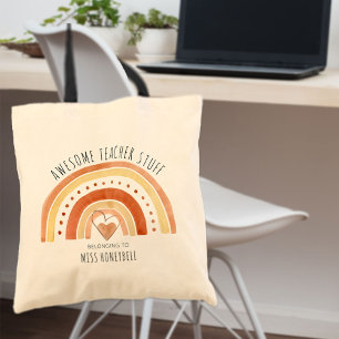 Tolles Lehrer-Zeug Kritzelei Regenbogen Personalis Tragetasche