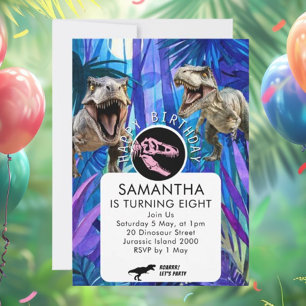 TOLLES Mädchen Dinosaurier Geburtstag Einladung