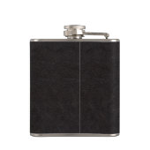 Tolles männliches schwarzes Leder-Look-Monogramm Flachmann (Rückseite)