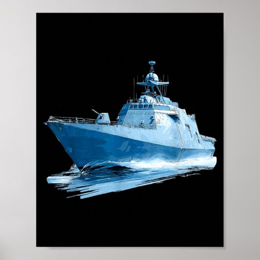 Tolles Militärschiff-Grafik Poster (Vorne)