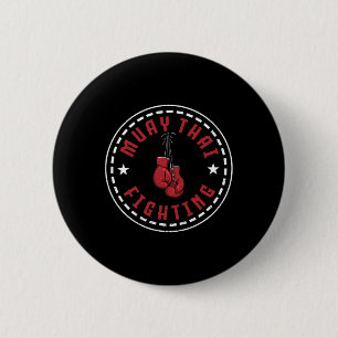 Tolles Muay-Thai-Kampfdessin Kickboxer MMA-Trai Button