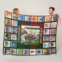 Tolles Oma-Foto-Collage Schwarz-Rot-Tartan