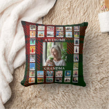Tolles Oma-Foto-Collage Schwarz-Rot-Tartan