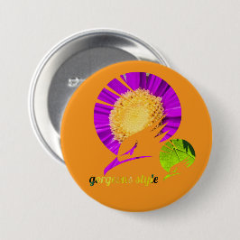 Tolles orangefarbenes Design Button
