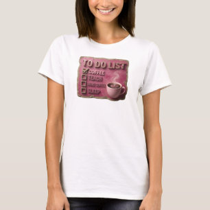 Tolles Pink KAFFEE ZUERST DANN UNTERRICHTEN Kunstk T-Shirt