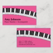 Tolles rosa, modern, Spaß, Klavier-Lehrer für Visitenkarte (Vorne/Hinten)