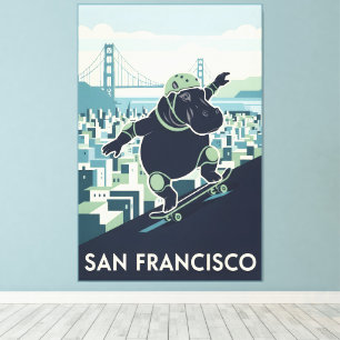 Tolles San Francisco WPA Leinwandbild im Stil der Leinwanddruck