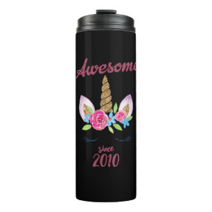 Tolles Seit 2010 Einhorn Geburtstags-T-Shirt Süßes Thermosbecher