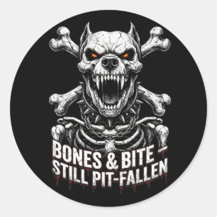 Tolles Skelett-Bulldogge-Gothic-Schädel-Design Runder Aufkleber