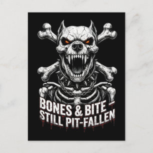 Tolles Skelett Bulldogge Gothic-Schädeldesign Postkarte