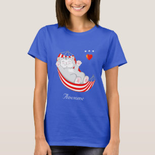Tolles süßes Kätzchen in der Hängematte T-Shirt
