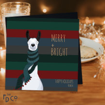 Tolles süßes „Merry + Bright“ Lama