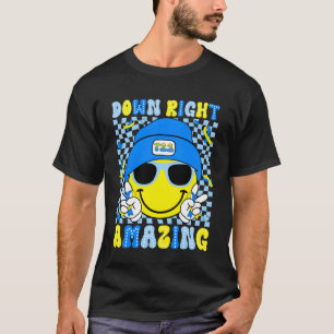 Tolles T21 Down-Syndrom Bewusstseins Smiley Gesich T-Shirt