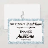 Tolles Team Tolles Personal Danke Schild | Mitarbe (Vorne/Hinten)