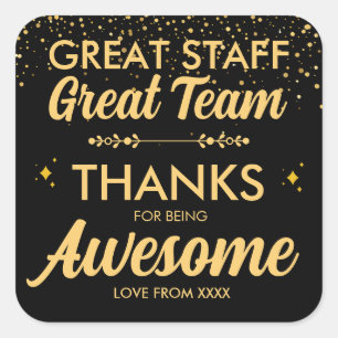 Tolles Team Tolles Personal Danke Square Aufkleber