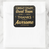 Tolles Team Tolles Personal Danke Square Aufkleber (Tasche)