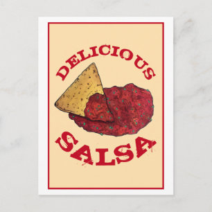 Tolles Tomato Salsa Tortilla Chips Illustration Postkarte