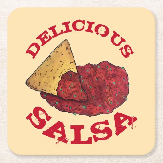 Tolles Tomato Salsa Tortilla Chips Illustration Rechteckiger Pappuntersetzer (Vorderseite)
