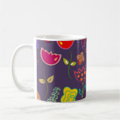 Tolles Tulpenmuster Lila Kaffeetasse (Links)