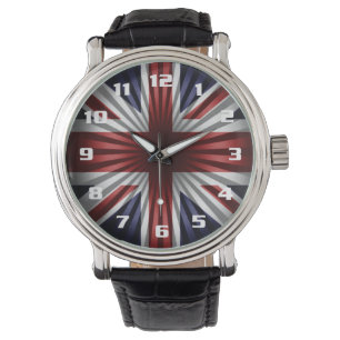 Tolles U.K-Flagge Die Union Jack Cool Armbanduhr