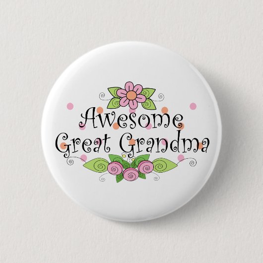 Tolles Urgroßmutter T-Shirt Button (Vorderseite)
